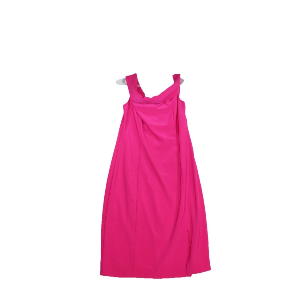 Frank Lyman Design Shift Dress Womens 16 Pink Cotton Cowl Neck Sleeveless Summer